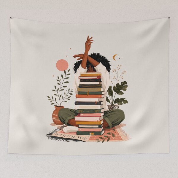 Item preview, Black Woman Reading Books, Melanin Book Lover, Afro Reader, Book Club Gift designed and sold by Sprinkle12345.