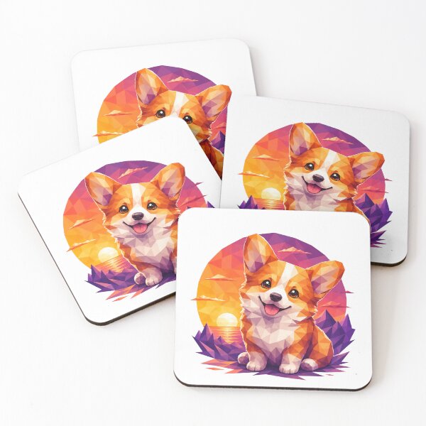 Item preview, Low Poly Corgi Puppy Mountain Sunset designed and sold by Piising.