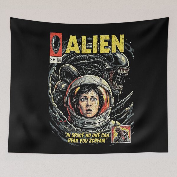 Item preview, Retro Sci Fi Horror Comic In Space No One Can Hear You Scream designed and sold by deccap.