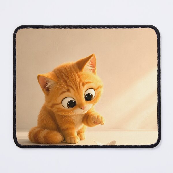 Item preview, Tiny Wonder – Curious Orange Kitten and a Feather designed and sold by bauschberts.
