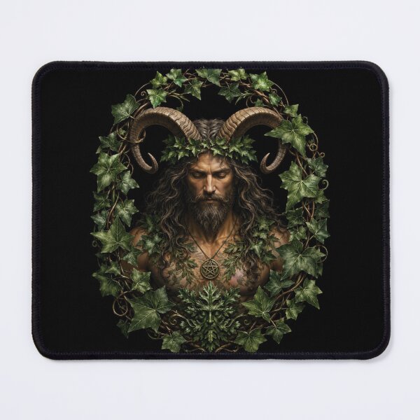 Item preview, The Sabbatic Horned God – Ivy Wreath Pagan Art designed and sold by Witch Joseph.