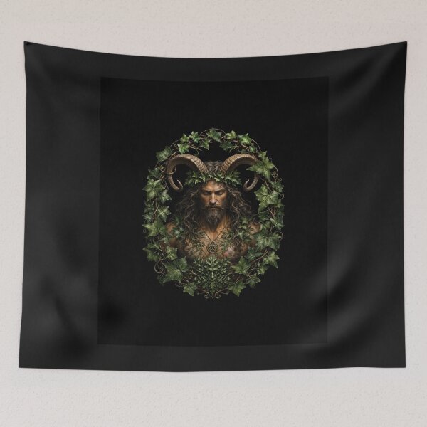 Item preview, The Sabbatic Horned God – Ivy Wreath Pagan Art designed and sold by Witch Joseph.