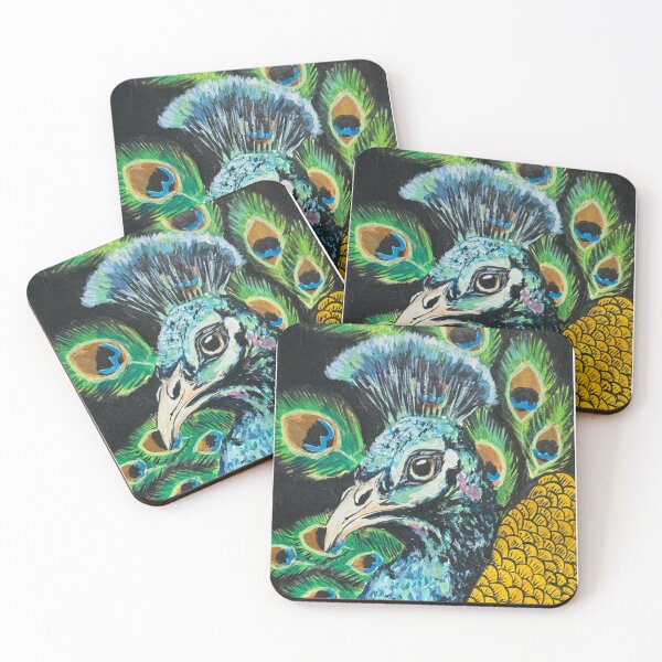 Item preview, Vibrant Peacock Portrait Art designed and sold by JustArtSoulUK.