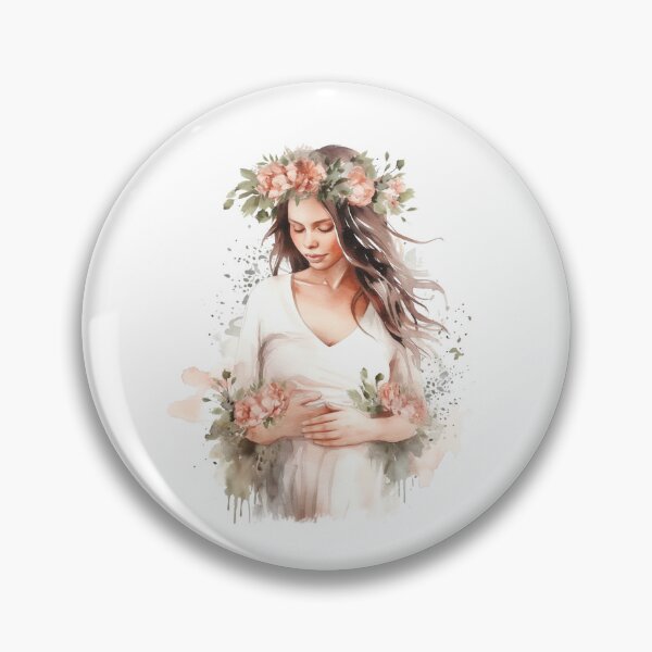 Item preview, Maternity Floral Watercolor Illustration Expected Mother Gift designed and sold by Krasnovaovaova.
