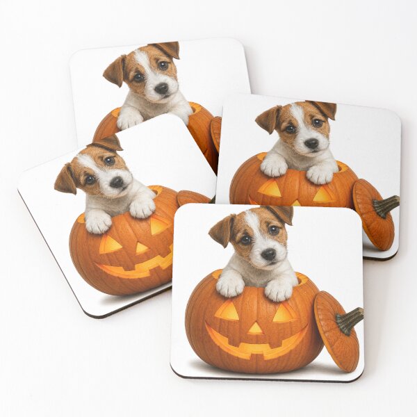 Item preview, Cute Jack Russel Puppy in Halloween Pumpkin designed and sold by LovePrintArt.