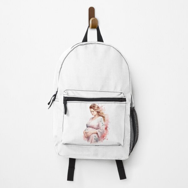 Item preview, Soft Watercolor Pregnancy Portrait New Mom Aesthetic Print designed and sold by Krasnovaovaova.
