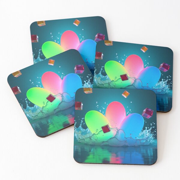 Item preview, Glowing Neon Abstract Eggs with Water Splash. designed and sold by fbtrisha.