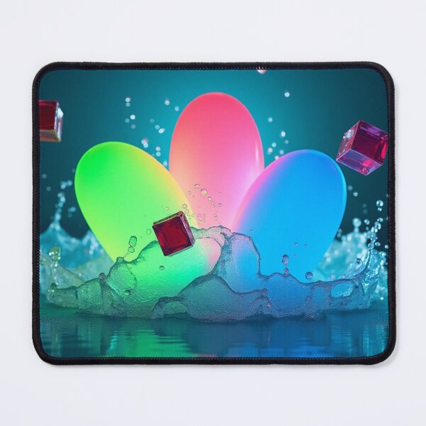Item preview, Glowing Neon Abstract Eggs with Water Splash. designed and sold by fbtrisha.