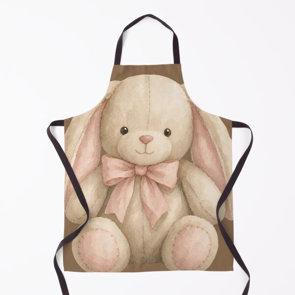 Item preview, Watercolor Bunny with Pink Bow | Cute Teddy Rabbit Nursery Aesthetic Description designed and sold by NOUURRRR.