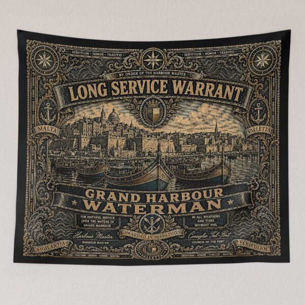 Item preview, Grand Harbour Waterman Valletta Long Service Warrant designed and sold by RoyalOrderGallery.