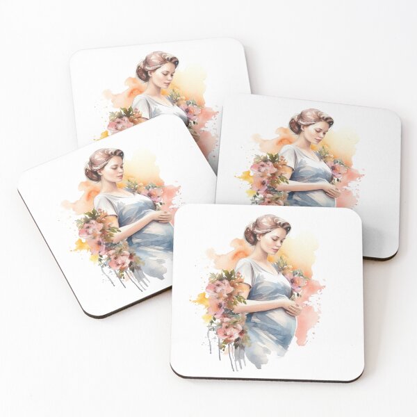 Item preview, Blooming Motherhood Watercolor Art Autumn Floral Pregnancy designed and sold by Krasnovaovaova.