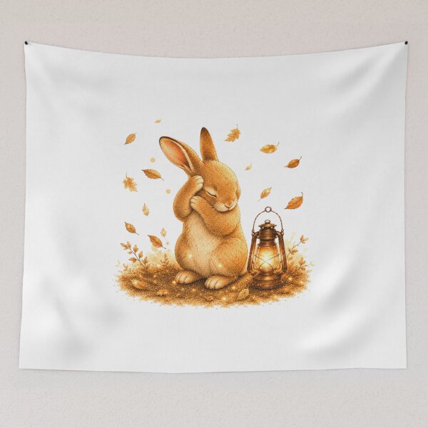 Item preview, Wishing Vintage Bunny Rustic Lantern Golden Aesthetic designed and sold by AQUILAKREO.