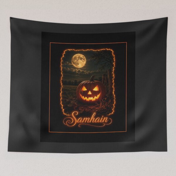 Item preview, Samhain Moonlight Jack-o’-Lantern – Glowing Halloween Pumpkin Art designed and sold by Witch Joseph.
