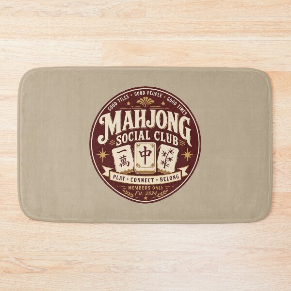 Item preview, mahjong social club - mahjong player - mahjong tiles - tile game - tile rack - game night - tabletop games - strategy game - cozy game - tea and tiles - clever strategy - mahjong club - social games designed and sold by JansenGS.