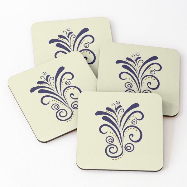 Item preview, Gold & Navy Blue Swirl Ornament — Elegant Botanical Flourish designed and sold by CreativeArtistL.