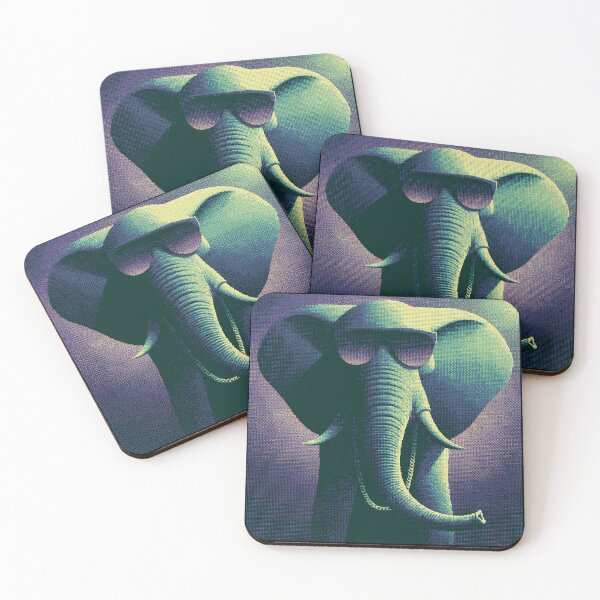 Item preview, Retro Halftone Cool Elephant designed and sold by ClubVacay.