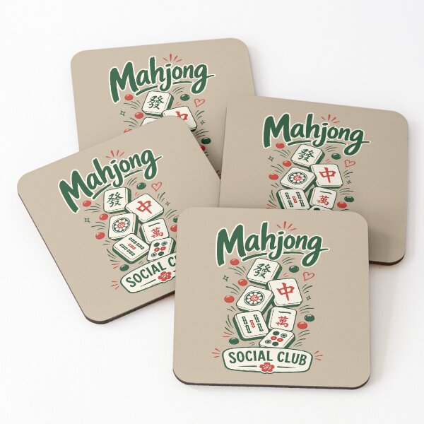 Item preview, mahjong social club - mahjong player - mahjong tiles - tile game - tile rack - game night - tabletop games - strategy game - cozy game - tea and tiles - clever strategy - mahjong club - social games designed and sold by JansenGS.