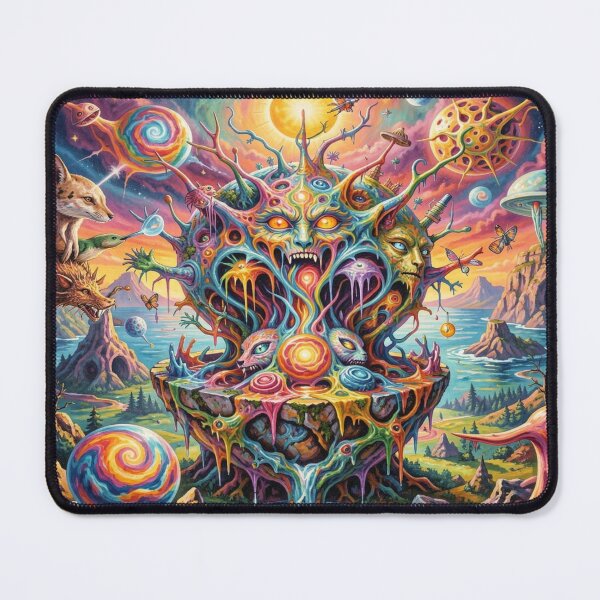 Item preview, Cosmic Surreal Multi‑Face Spirit with Symbolic Neon Fusion designed and sold by FotoworldEdel.
