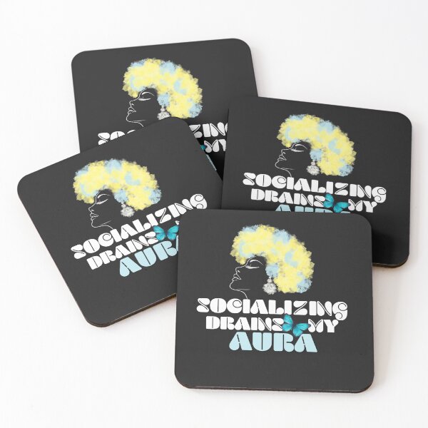 Item preview, Socializing Drains My Aura Introvert T-Shirt designed and sold by RteesStudio.