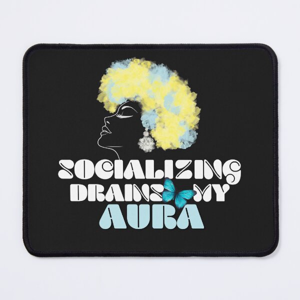 Item preview, Socializing Drains My Aura Introvert T-Shirt designed and sold by RteesStudio.