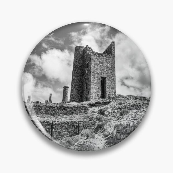 Item preview, Wheal Coates Engine House in Black and White, St Agnes, Cornwall, UK designed and sold by Paul Thompson Photography.