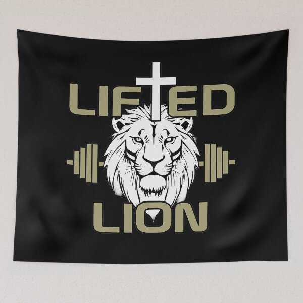 Item preview, Lifted Lion Christian Gym Faith Strength designed and sold by Bezuiden.