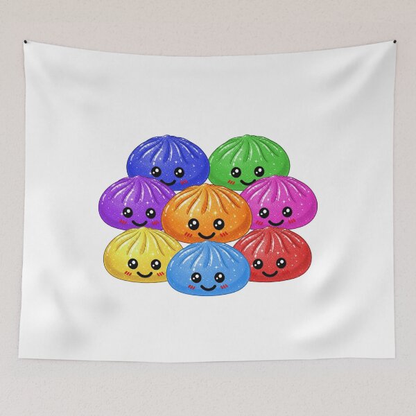 Item preview, Kawaii Rainbow Dumpling squishy Bao raviolo all colors designed and sold by made4K.