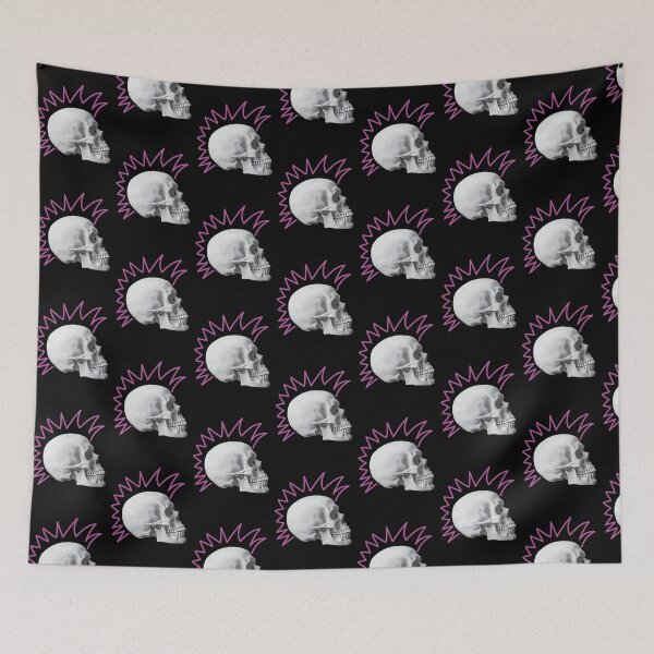 Item preview, Punk Skull Pink Mohawk designed and sold by kerriestuff.