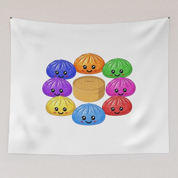 Item preview, Kawaii Rainbow Dumpling squishy Bao raviolo all colors and box designed and sold by made4K.
