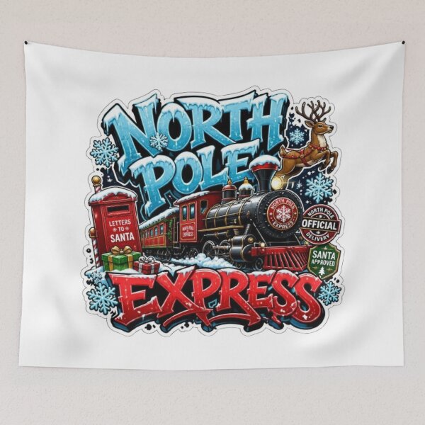 Item preview, NORTH POLE EXPRESS Graffiti Sticker PNG | Christmas Train Aesthetic | Holiday Travel Graphic | Cute Winter Vinyl Decal | Festive Notebook & Laptop Sticker designed and sold by Stylestickers55.