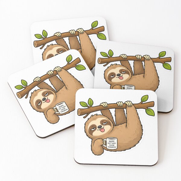 Item preview, Nope Not Today Sloth Sticker | Funny Lazy Quote designed and sold by BLOOMVELLE.