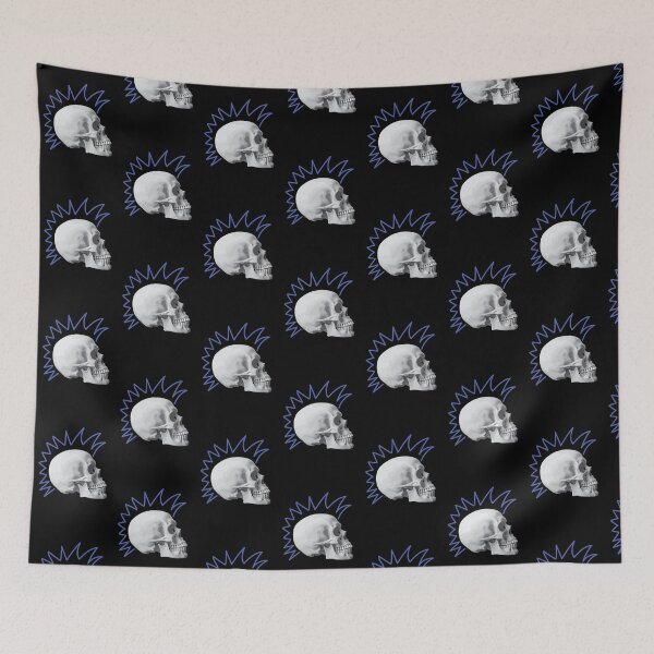 Item preview, Punk Skull Blue Mohawk designed and sold by kerriestuff.