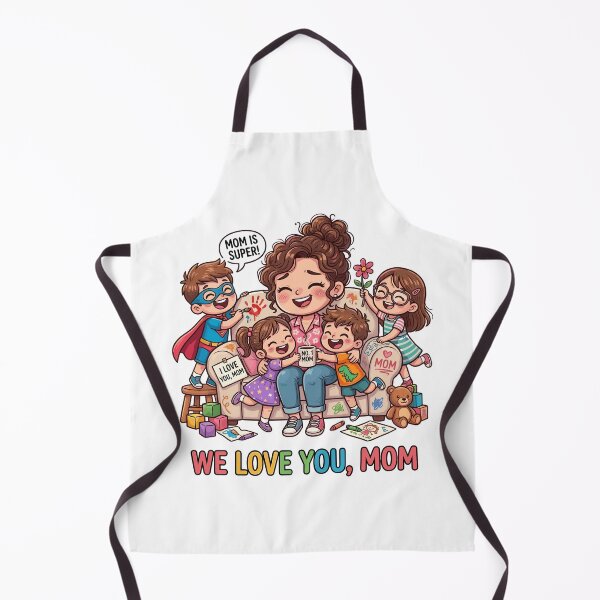 Item preview, We Love You Mom Cute Family Sofa Celebration Art designed and sold by Krasnovaovaova.