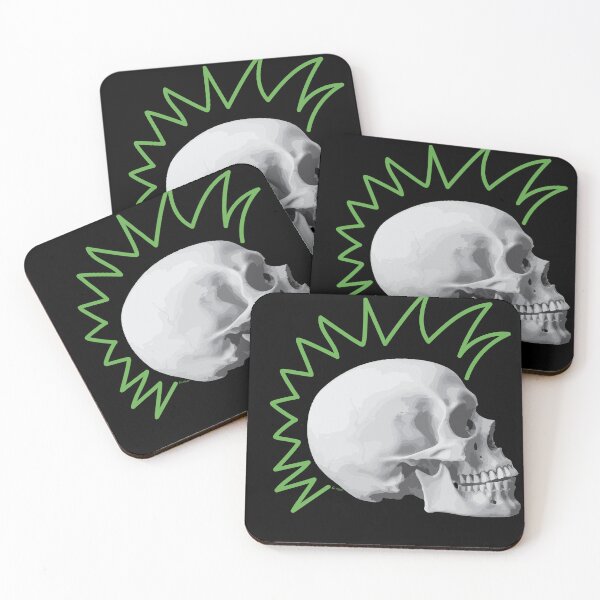 Item preview, Punk Skull Green Mohawk designed and sold by kerriestuff.