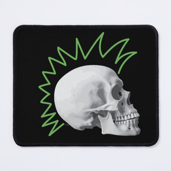 Item preview, Punk Skull Green Mohawk designed and sold by kerriestuff.