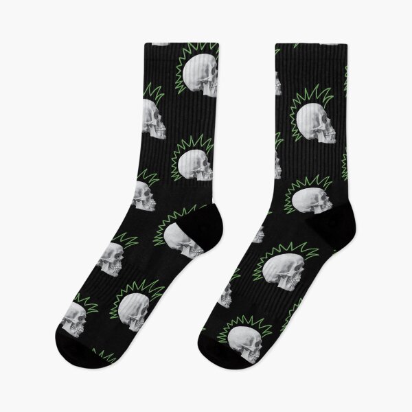 Item preview, Punk Skull Green Mohawk designed and sold by kerriestuff.