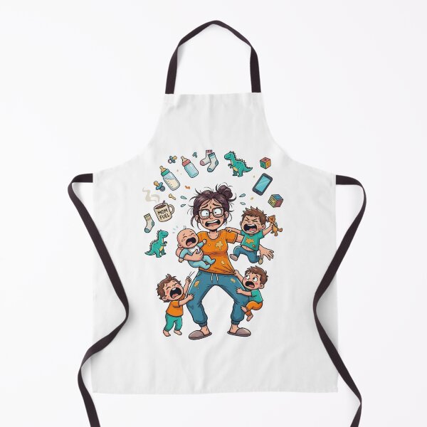 Item preview, Super Tired Mom Chaos Multitasking Motherhood Humor Cartoon designed and sold by Krasnovaovaova.