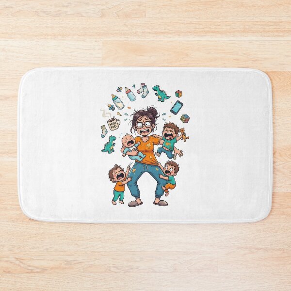 Item preview, Super Tired Mom Chaos Multitasking Motherhood Humor Cartoon designed and sold by Krasnovaovaova.