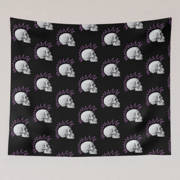 Item preview, Punk Skull Purple Mohawk designed and sold by kerriestuff.