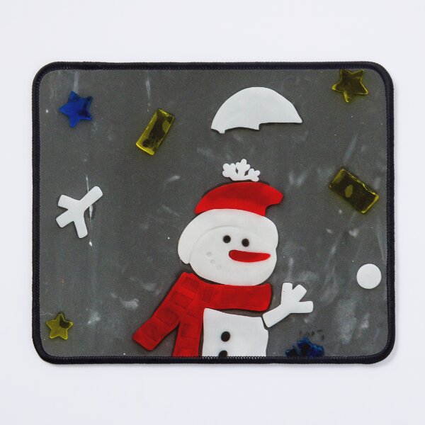 Item preview, Festive Snowman Window Sticker Craft With Santa Hat And Scarf On Chalkboard Background designed and sold by Nmallia.