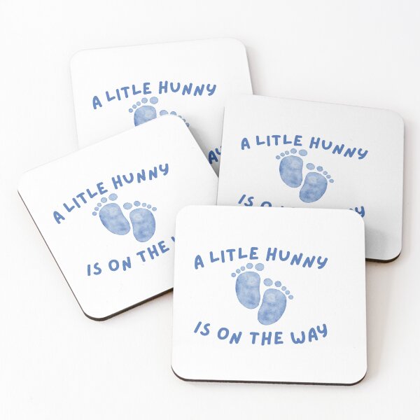 Item preview, A Little Hunny Is On The Way Cute Blue Baby Feet designed and sold by PrintMomCL.