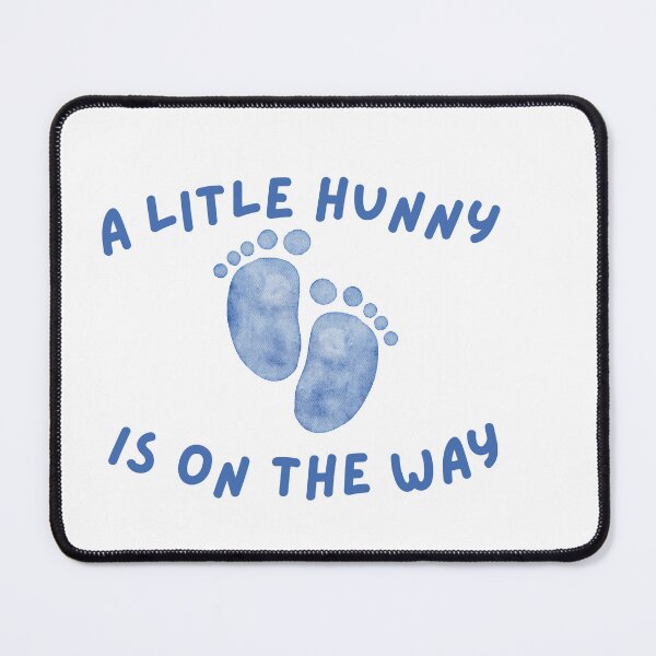 Item preview, A Little Hunny Is On The Way Cute Blue Baby Feet designed and sold by PrintMomCL.