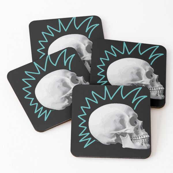 Item preview, Punk Skull Turquoise Mohawk designed and sold by kerriestuff.