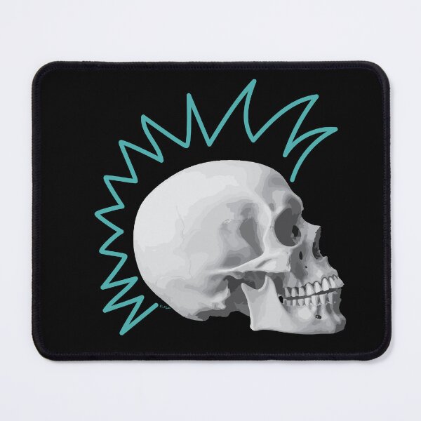 Item preview, Punk Skull Turquoise Mohawk designed and sold by kerriestuff.