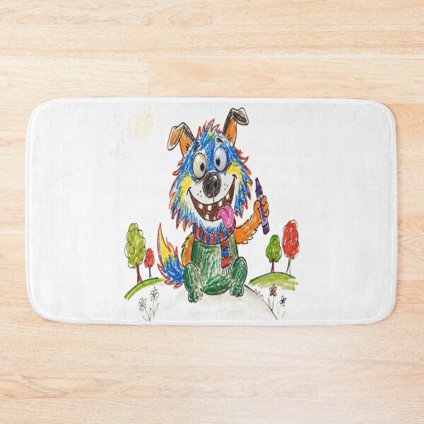 Item preview, Funny Crayon Wolf Kid's Drawing | Cute Naive Art Print designed and sold by Nakrisa.