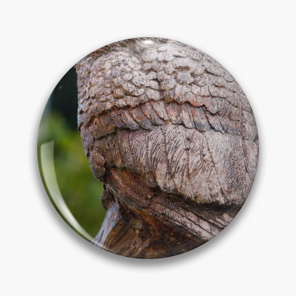 Item preview, Carved Wooden Owl Sculpture Bust With Detailed Feathers and Rustic Outdoor Decorative Art designed and sold by Nmallia.
