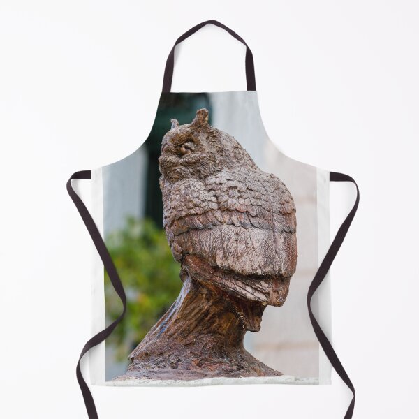 Item preview, Carved Wooden Owl Sculpture Bust With Detailed Feathers and Rustic Outdoor Decorative Art designed and sold by Nmallia.