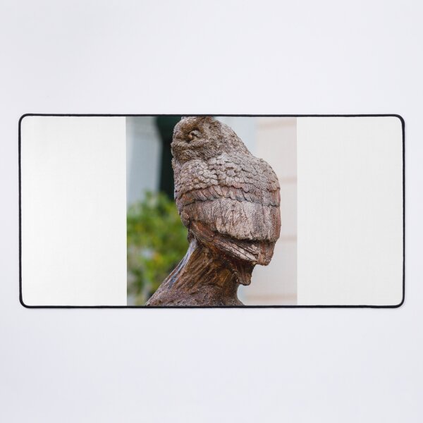 Item preview, Carved Wooden Owl Sculpture Bust With Detailed Feathers and Rustic Outdoor Decorative Art designed and sold by Nmallia.
