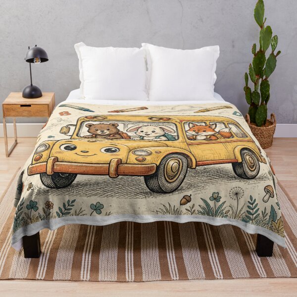 Item preview, Retro First Day of Kindergarten School Bus Vintage Animal Friends designed and sold by Yellowriversss.