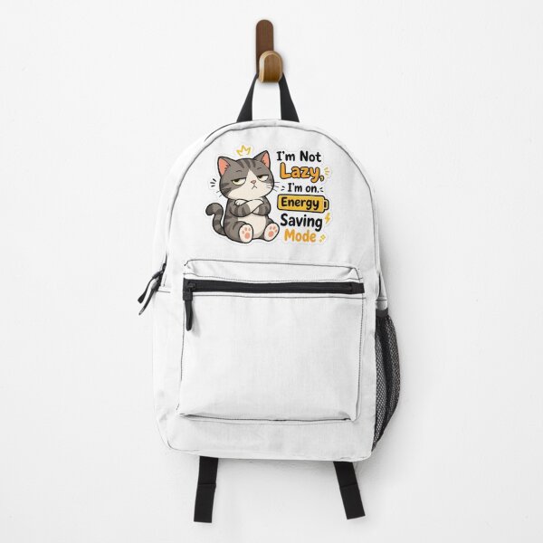 Item preview, Energy Saving Mode Cat Sticker | Funny Lazy Quote designed and sold by BLOOMVELLE.